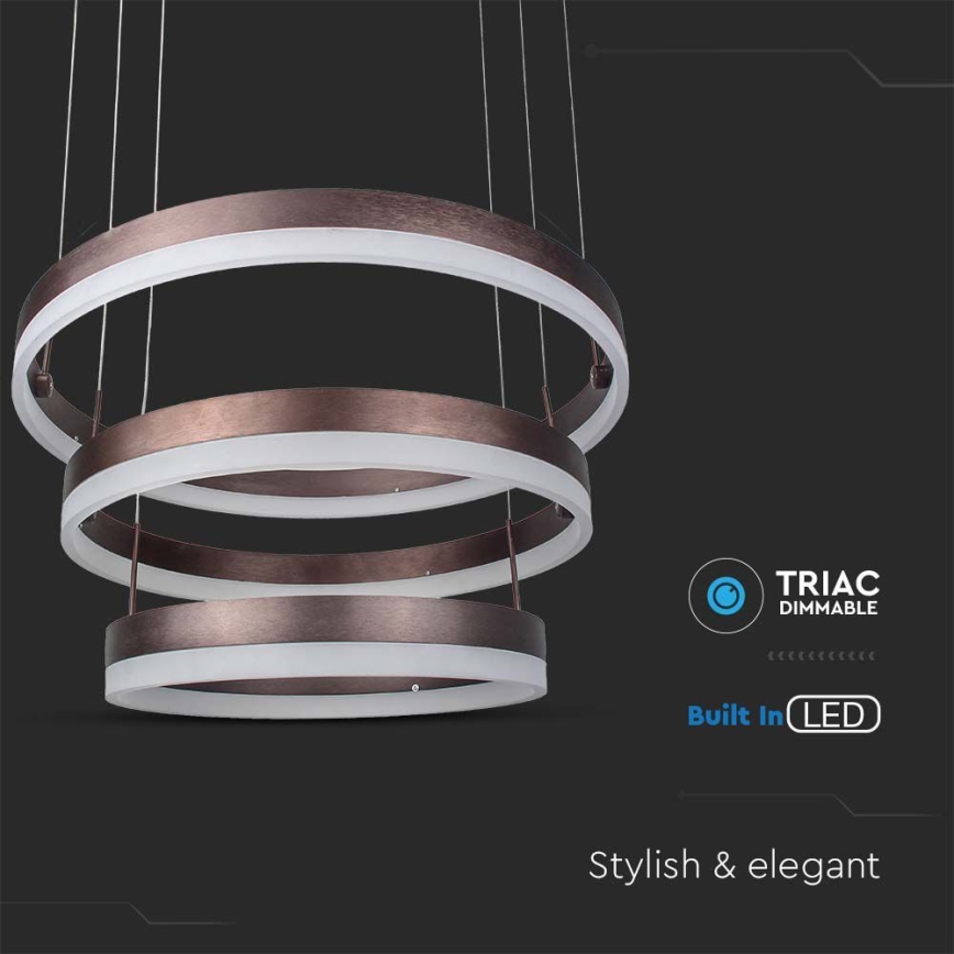 Lámpara de araña LED regulable LED/86W/230V 3000K marrón