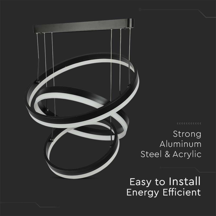 Lámpara de araña LED regulable LED/86W/230V 3000K negro