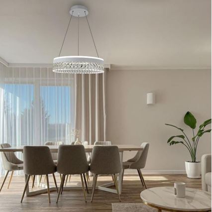Lámpara de araña de cristal LED regulable en una cadena LED/90W/230V 3000-6500K blanco + control remoto