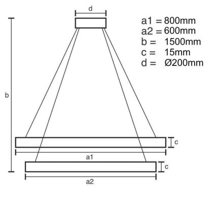 Lámpara de araña LED regulable LED/90W/230V 3000-6500K + control remoto