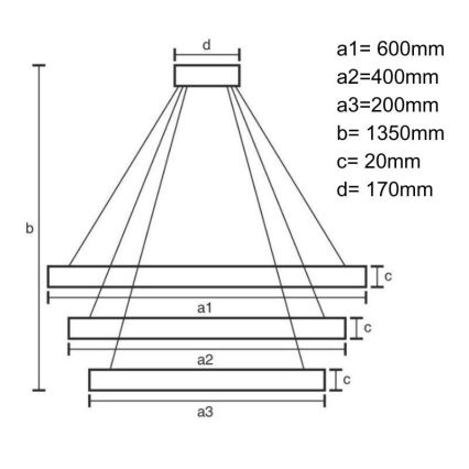 Lámpara de araña LED regulable LED/90W/230V 3000-6500K + mando a distancia