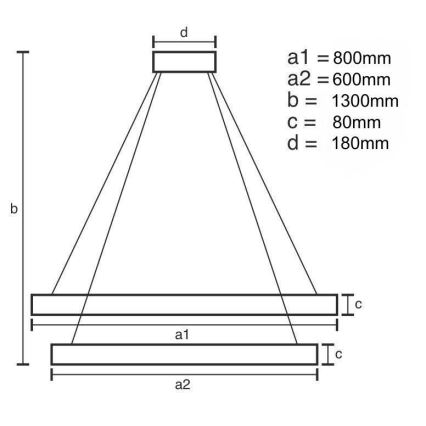 LED Lámpara de araña de vidrio regulable con cuerda LED/90W/230V 3000-6500K cromo brillante + control remoto