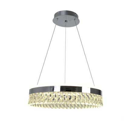LED Lámpara de araña de cristal regulable en una cadena LED/90W/230V 3000-6500K cromo brillante + control remoto