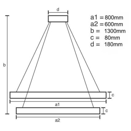 Lámpara de araña de cristal LED regulable en una cadena LED/90W/230V 3000-6500K dorado/cromo + control remoto