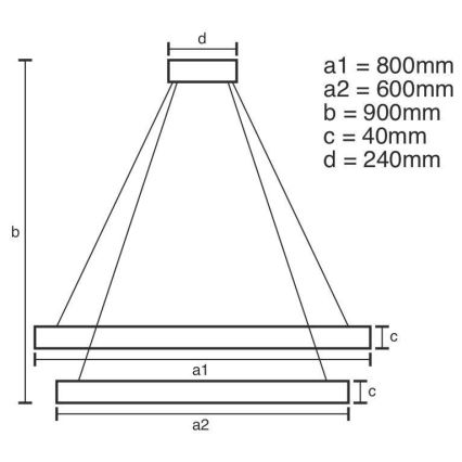 Lámpara de araña LED regulable por cable LED/100W/230V 3000-6500K + mando a distancia