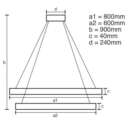 Lámpara de araña LED regulable por cable LED/100W/230V 3000-6500K + mando a distancia