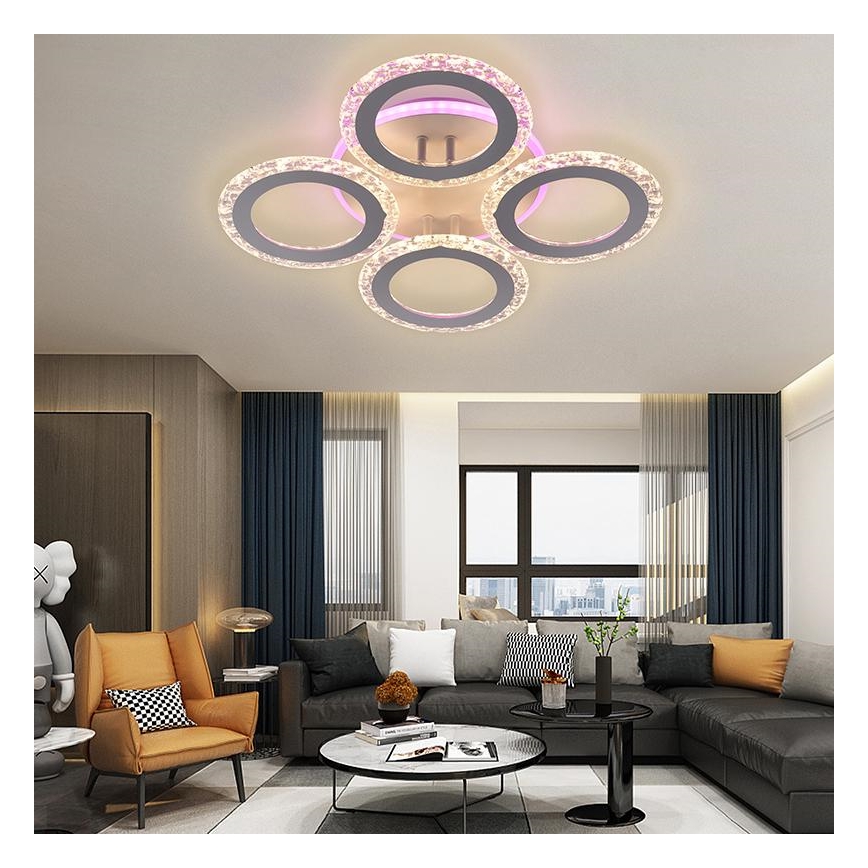 Lámpara de araña LED RGB regulable LED/55W/230V 3000-6500K + mando a distancia