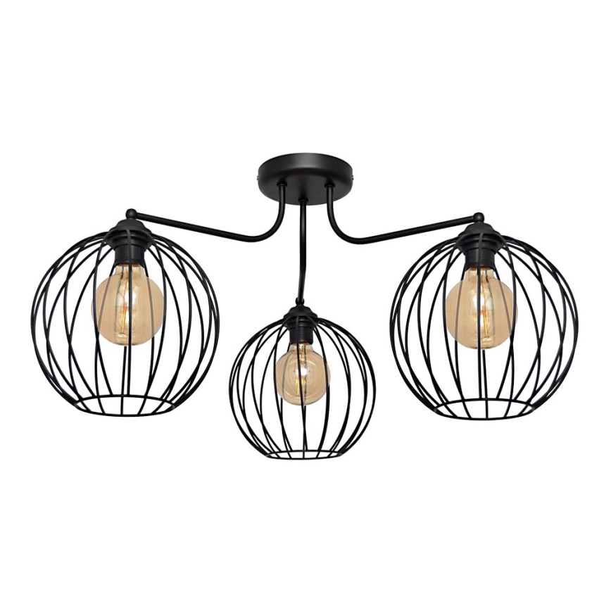 Lámpara de araña MERCURE 3xE27/15W/230V negro
