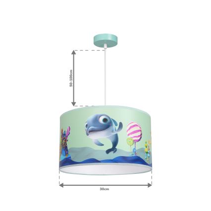 Lámpara de araña para niños de cable DOLPHIN 1xE27/60W/230V