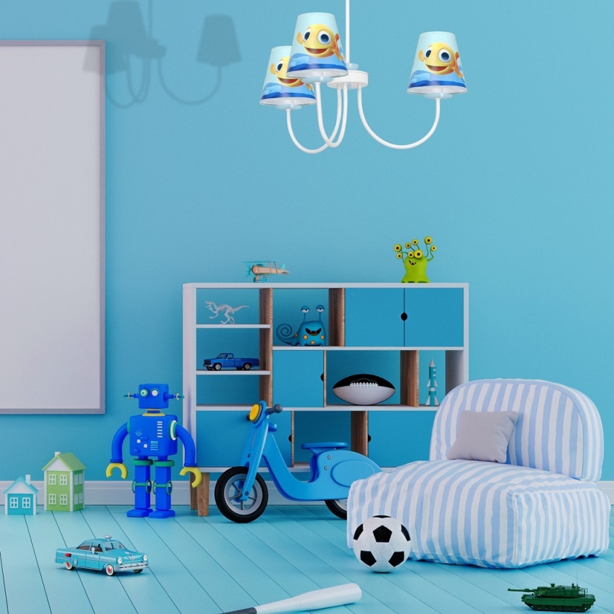 Lámpara de araña para niños en un poste FISH 3xE14/40W/230V