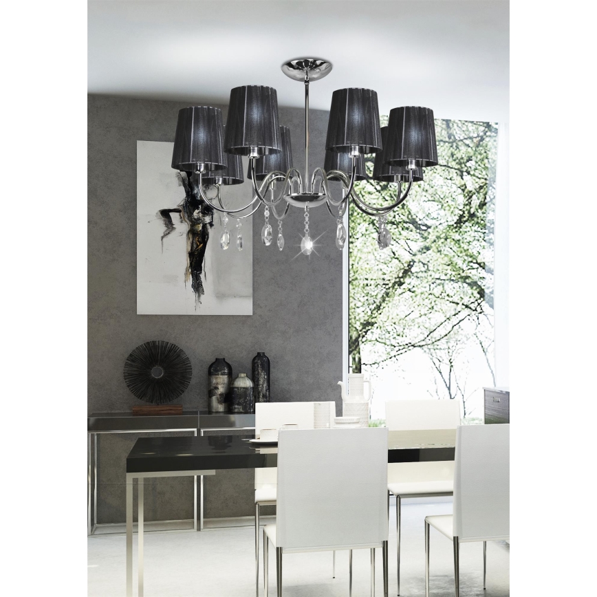 Lámpara de araña SORENTO 8xE14/40W/230V negro