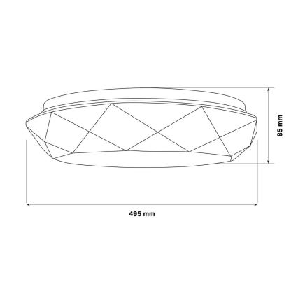 Lámpara de baño LED regulable GALAXY LED/72W/230V diá. 49 cm 3000-6000K IP44 + control remoto