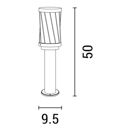 Lámpara de exterior 1xE27/15W/230V 50 cm IP44 negro