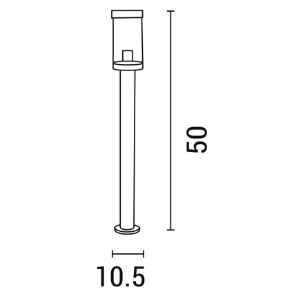 Lámpara de exterior 1xE27/15W/230V 50 cm IP44 negro