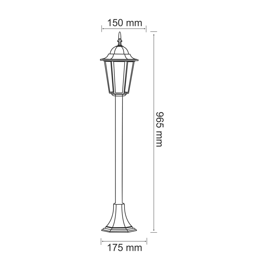 Lámpara de exterior 1xE27/20W/230V IP43 96,5 cm negro