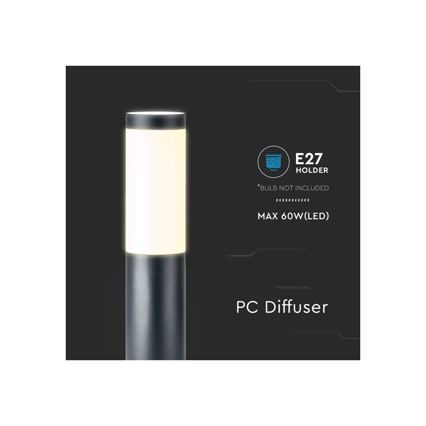 Lámpara de exterior 1xE27/60W/230V IP44 45cm antracita