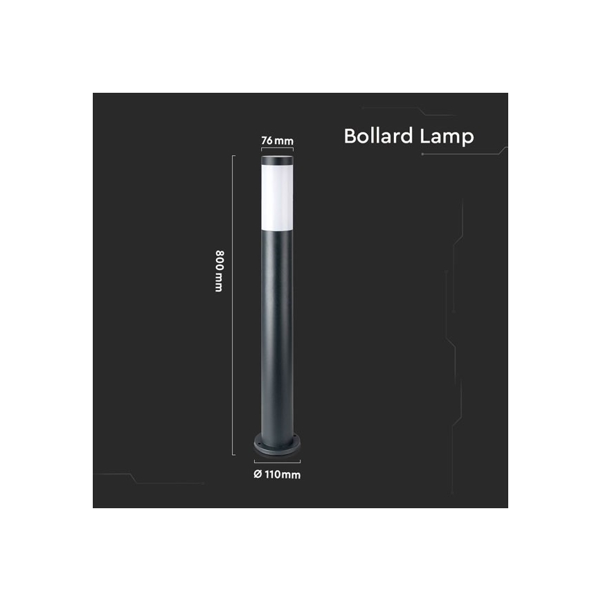 Lámpara de exterior 1xE27/60W/230V IP44 80cm negro