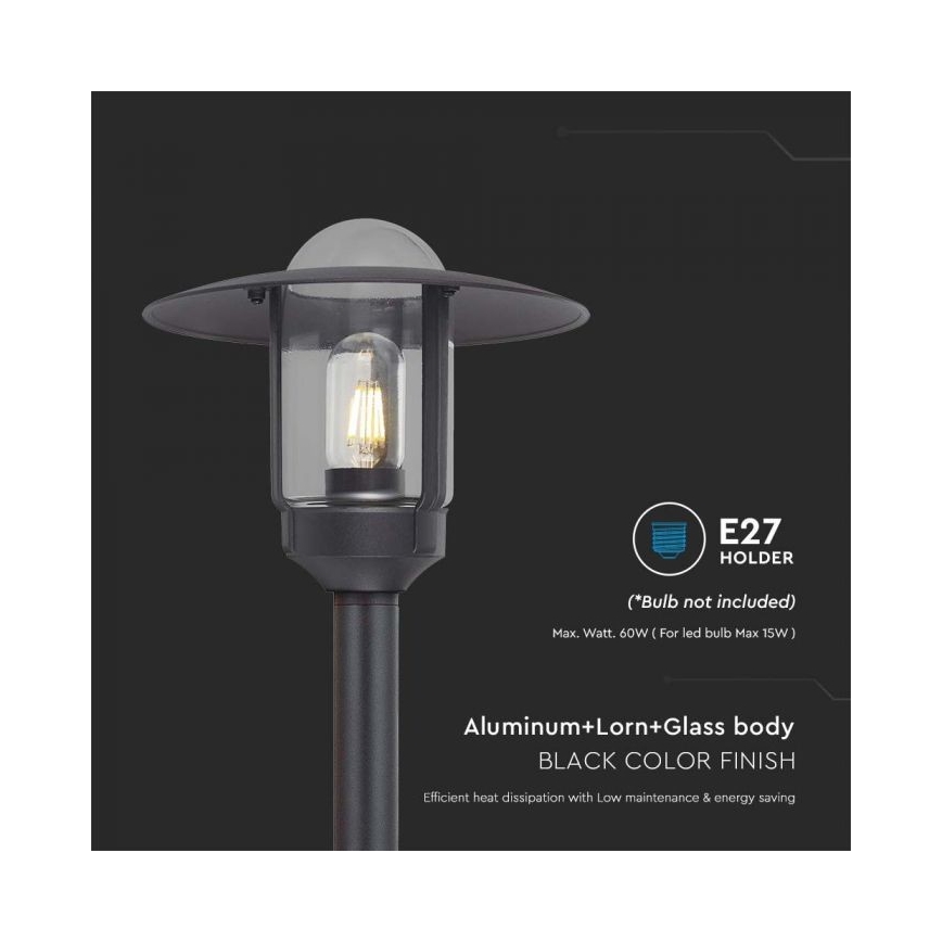Lámpara de exterior 1xE27/60W/230V IP44 negro