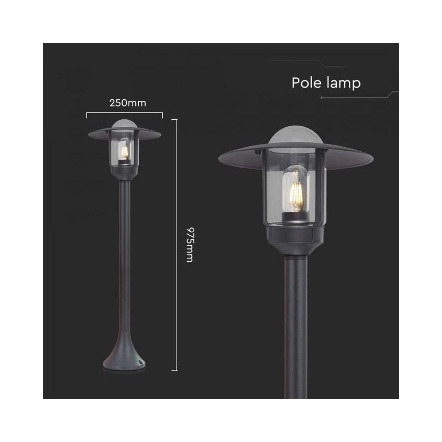 Lámpara de exterior 1xE27/60W/230V IP44 negro