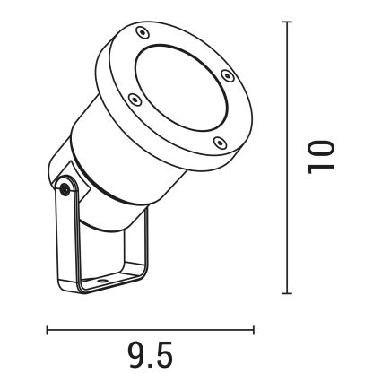 Lámpara de exterior 1xGU10/5W/230V IP65 negro