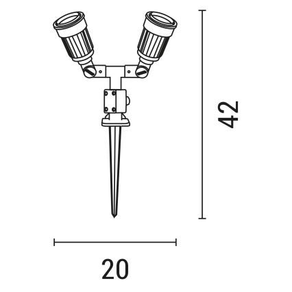 Lámpara de exterior 2xE27/15W/230V IP44 negro