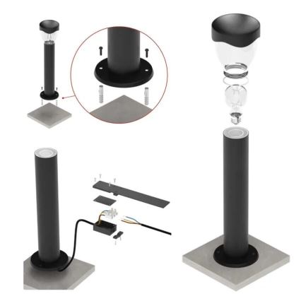 Lámpara de exterior ARTEO 1xE27/15W/230V IP44 80 cm