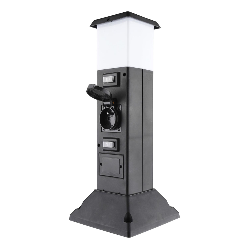 Lámpara de exterior con 2 enchufes 1xE14/15W/230V IP44 negro