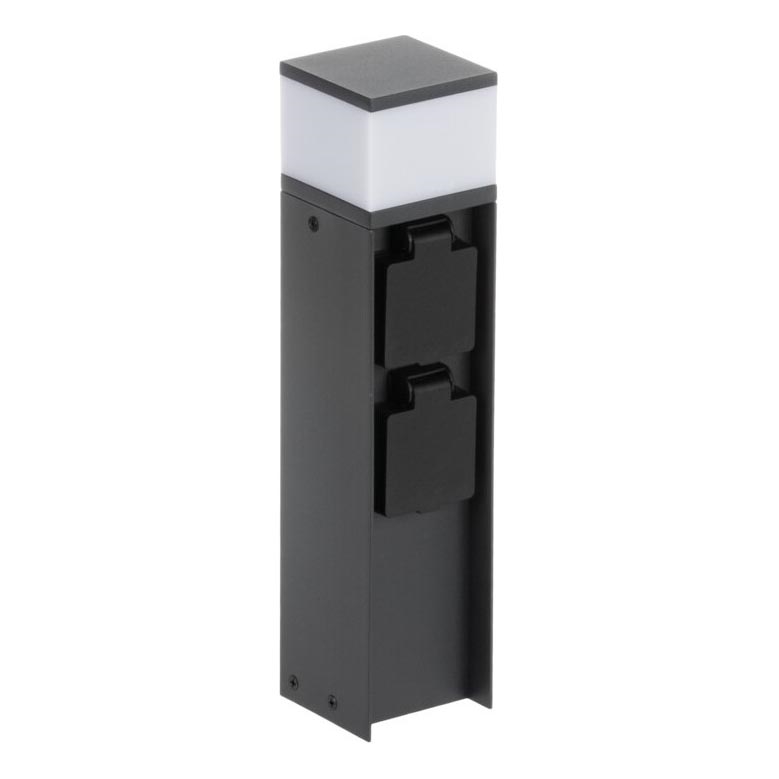 Lámpara de exterior con 2 enchufes DASTEN 1xG9/11W/230V 30 cm IP44 negro