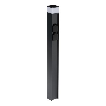 Lámpara de exterior con 2 enchufes DASTEN 1xG9/11W/230V 80 cm IP44 negro