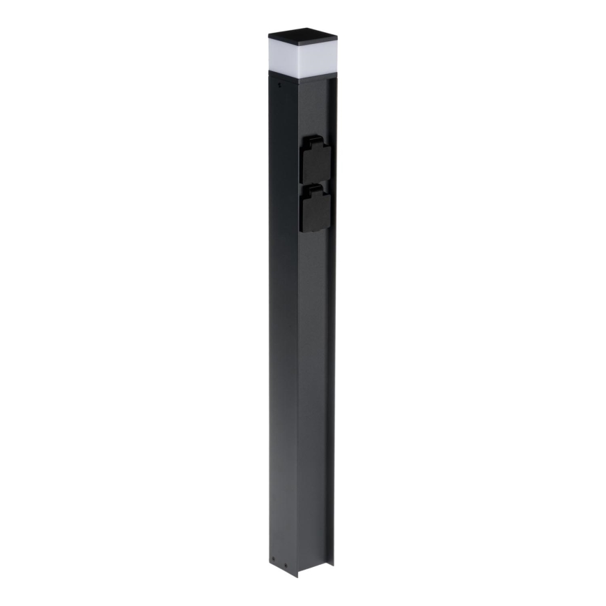 Lámpara de exterior con 2 enchufes DASTEN 1xG9/11W/230V 80 cm IP44 negro