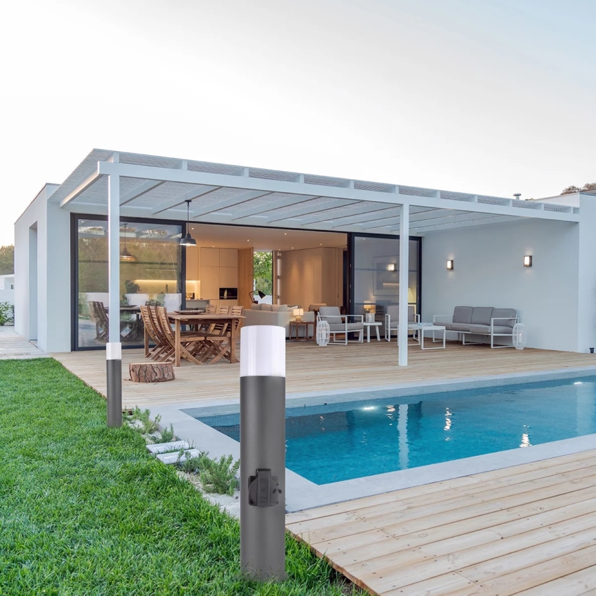 Lámpara de exterior con enchufe DALLAS 1xE27/12W/230V IP44 antracita