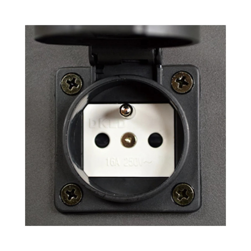 Lámpara de exterior con enchufe NEW YORK 1xE27/12W/230V IP44 44 cm antracita