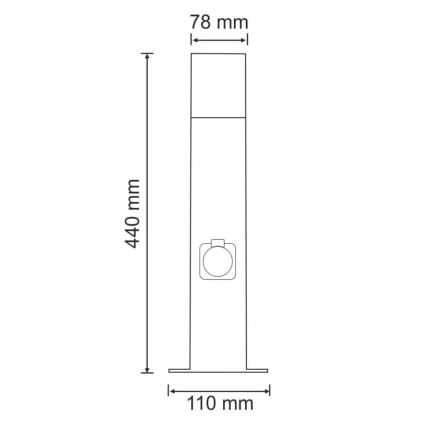 Lámpara de exterior con enchufe NEW YORK 1xE27/12W/230V IP44 44 cm antracita