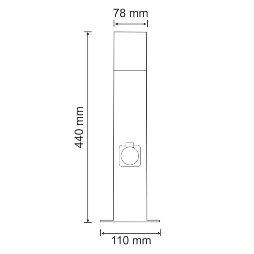 Lámpara de exterior con enchufe NEW YORK 1xE27/12W/230V IP44 44 cm antracita