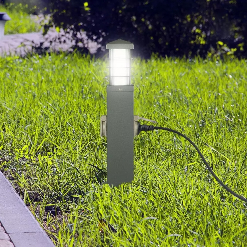 Lámpara de exterior con enchufes SCHUKO 1xE27/13W/230V IP44