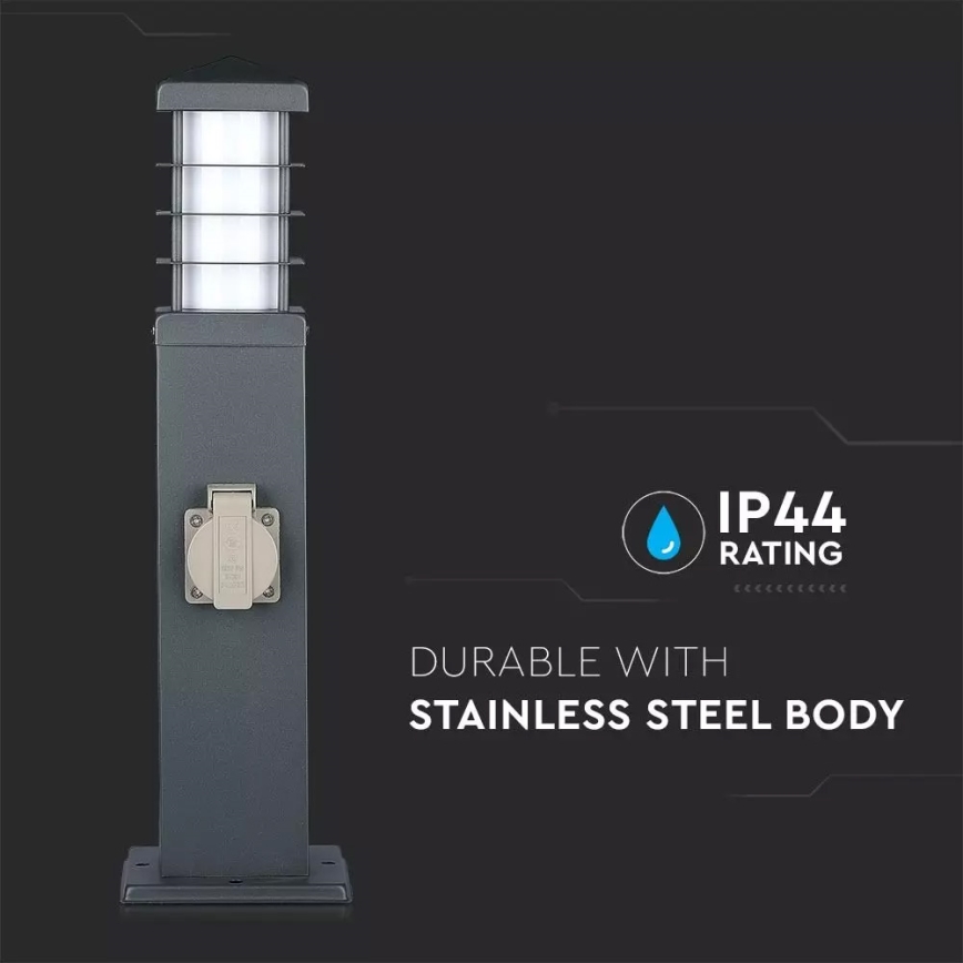 Lámpara de exterior con enchufes SCHUKO 1xE27/13W/230V IP44