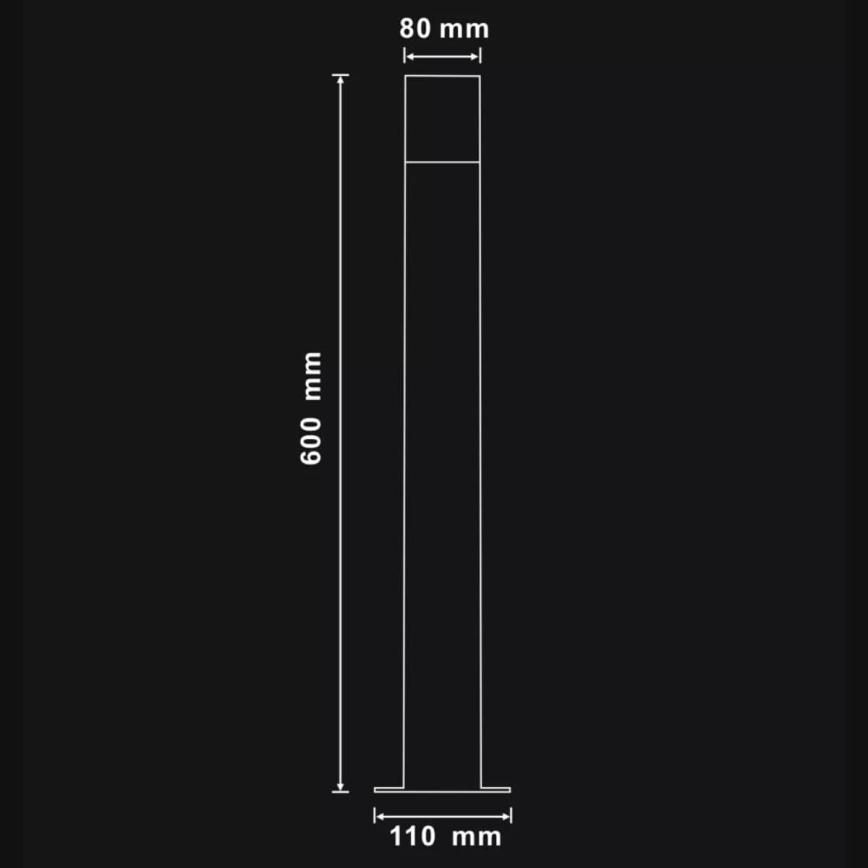 Lámpara de exterior DALLAS 1xE27/12W/230V IP44 60 cm antracita
