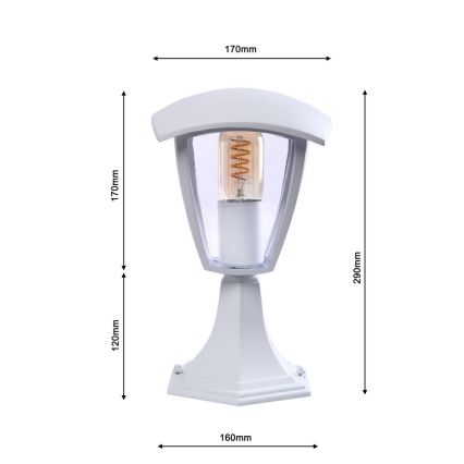 Lámpara de exterior FOX 1xE27/40W/230V IP44 blanca