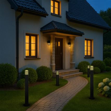 Lámpara de exterior KUUSAMO 1xE27/20W/230V 74 cm IP54 antracita
