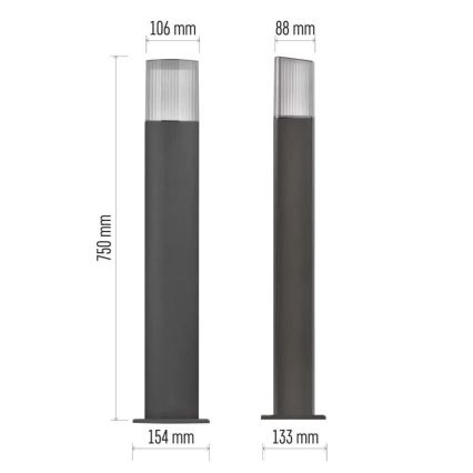 Lámpara de exterior LANA 1xE27/25W/230V IP54 75 cm