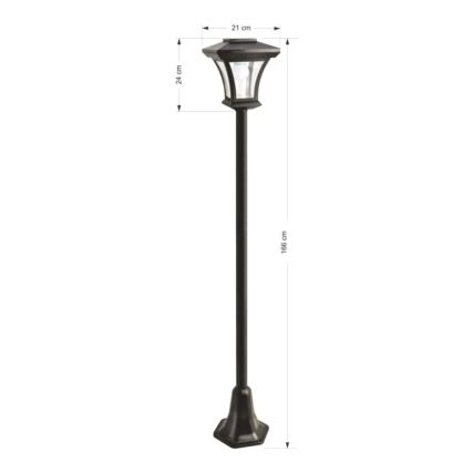 Lámpara de exterior LED solar LED/1,2V IP44 negro