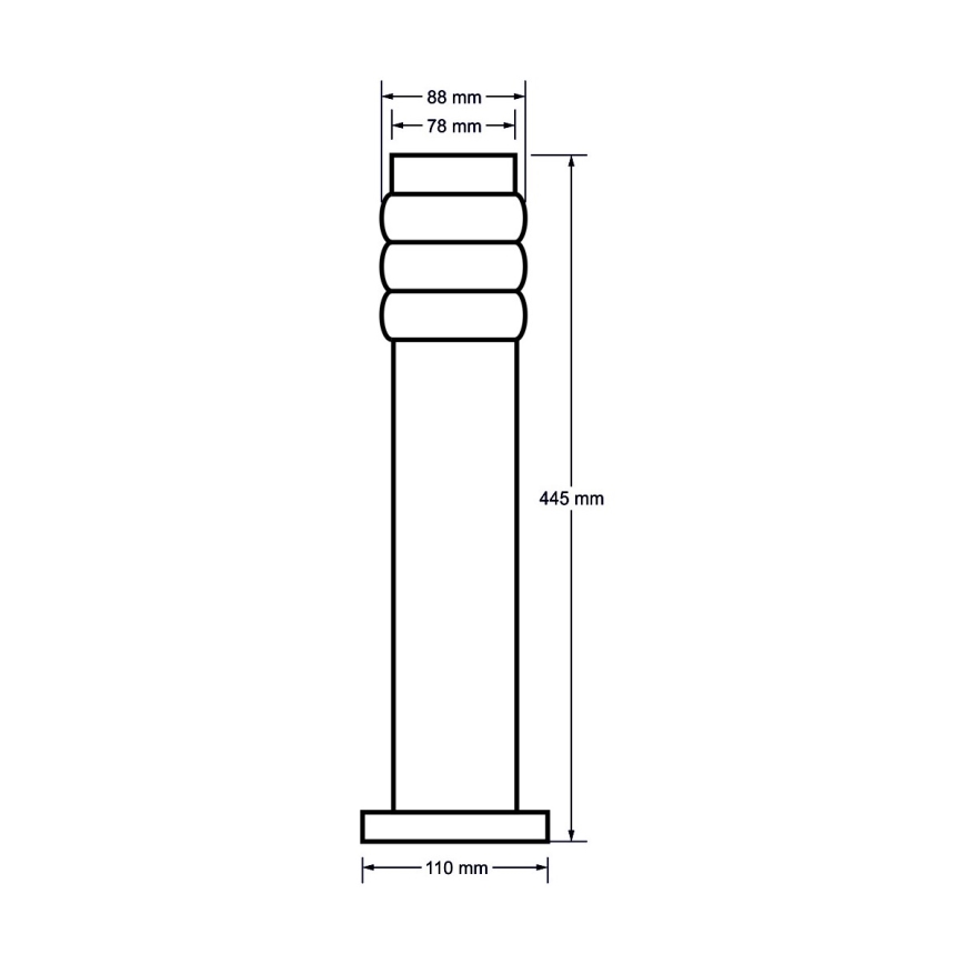 Lámpara de exterior LULA 1xE27/11W/230V IP44 acero inoxidable