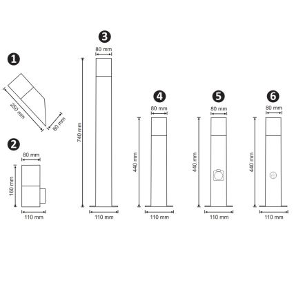 Lámpara de exterior NEW YORK 1xE27/40W/230V IP44 grafito