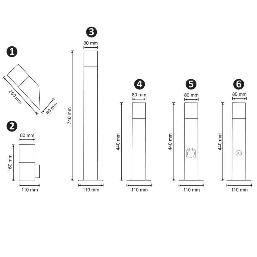 Lámpara de exterior NEW YORK 1xE27/40W/230V IP44 grafito