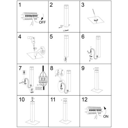 Lámpara de exterior OTIS 1xE27/60W/230V IP44