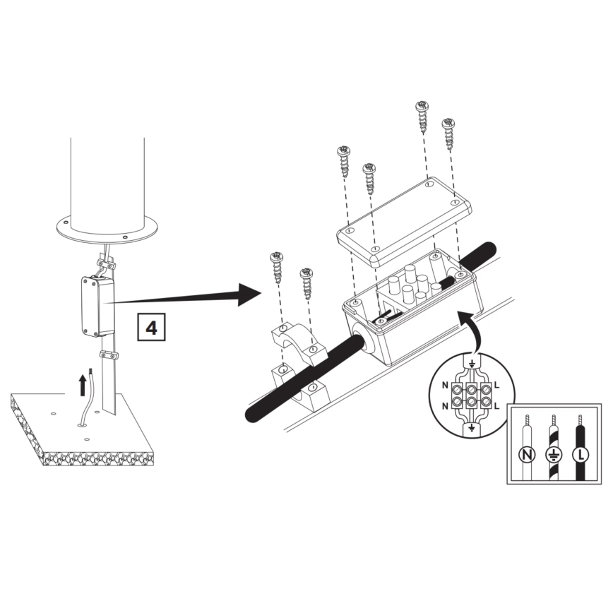 Lámpara de exterior RINO 1xE27/12W/230V IP54 44 cm negro