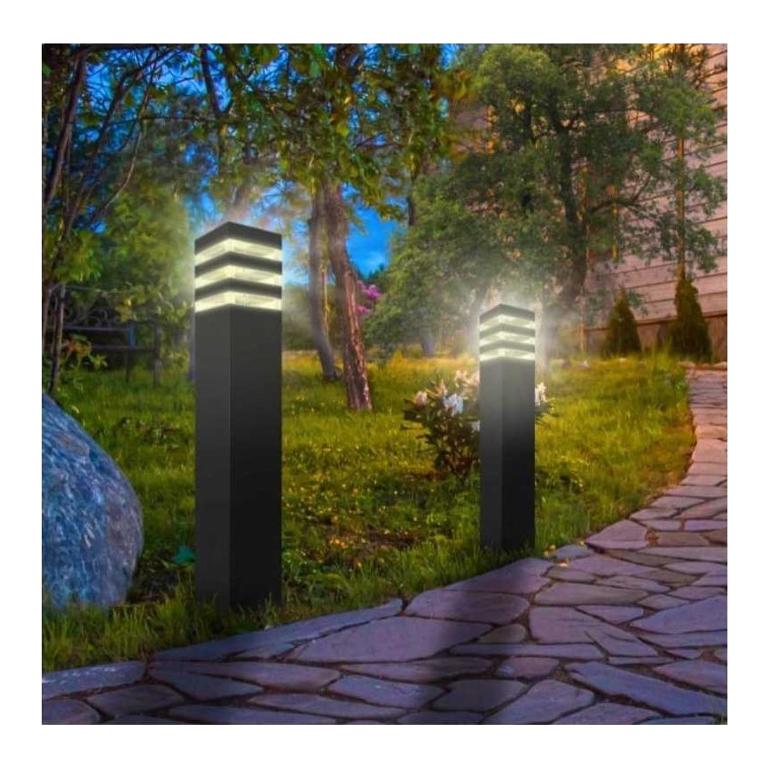 Lámpara de exterior TEKSAS 1xE27/12W/230V IP44 44 cm grafito