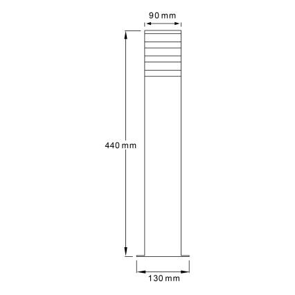 Lámpara de exterior TEKSAS 1xE27/12W/230V IP44 44 cm grafito