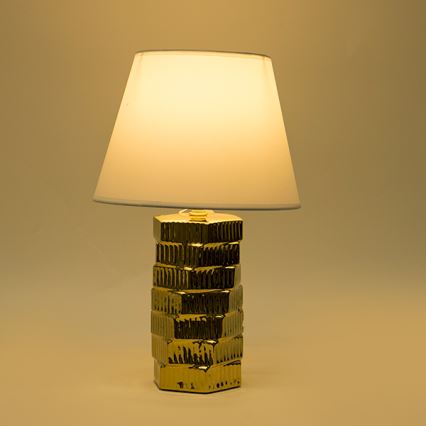 Lámpara de mesa 1xE14/40W/230V blanco/dorado