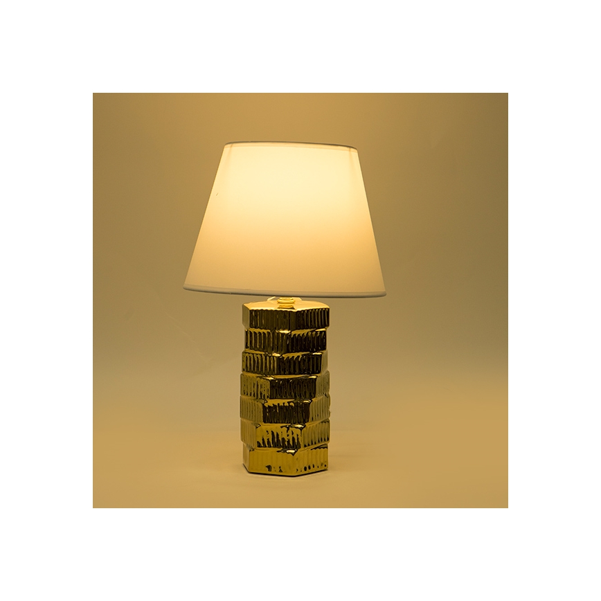 Lámpara de mesa 1xE14/40W/230V blanco/dorado
